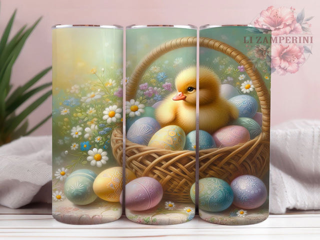 Pastel Easter Duckling Basket Tumbler, Spring Basket Tumbler, Pastel Egg Wrap, Cute Duck Wrap, Stylish 20oz Wrap, Sublimation Design, Trendy Gift Idea Sublimation Li Zamperini 