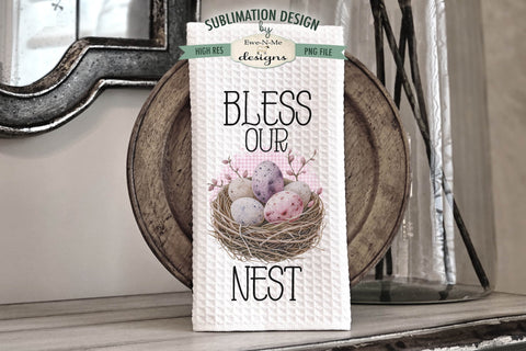 Pastel Easter Eggs Kitchen Dish Towel Sublimation PNG Sublimation Ewe-N-Me Designs 