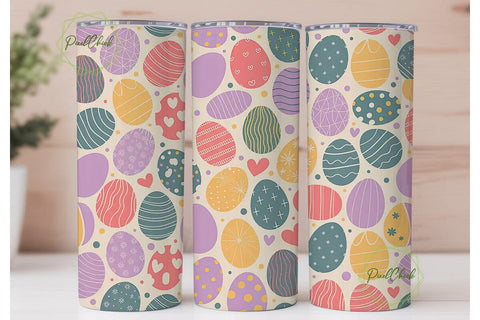 Pastel Easter Eggs Tumbler Wrap PNG Sublimation PixelChick 