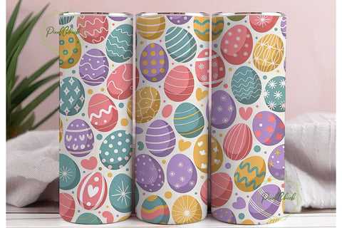 Pastel Easter Eggs Tumbler Wrap PNG Sublimation PixelChick 
