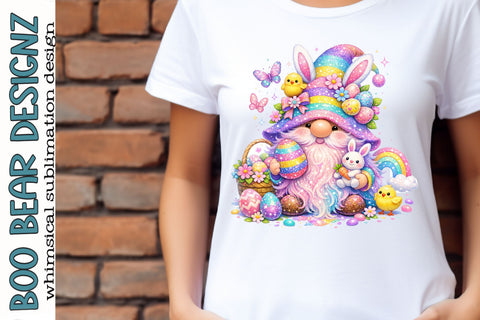 Pastel Easter Gnome Clipart Sublimation Boo Bear Designz 