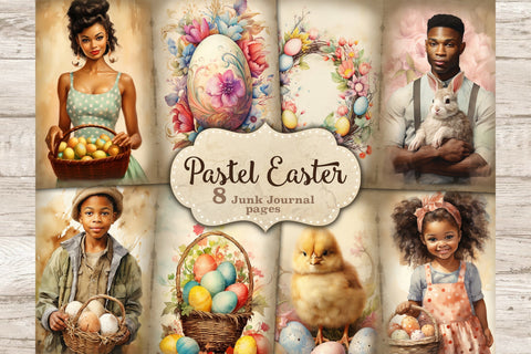 Pastel Easter Junk Journal Kit | Spring Printable Paper SVG GlamArtZhanna 
