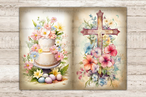 Pastel Easter Junk Journal Pages | Easter Scrapbook Paper SVG GlamArtZhanna 