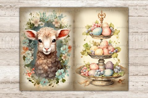 Pastel Easter Junk Journal Pages | Easter Scrapbook Paper SVG GlamArtZhanna 