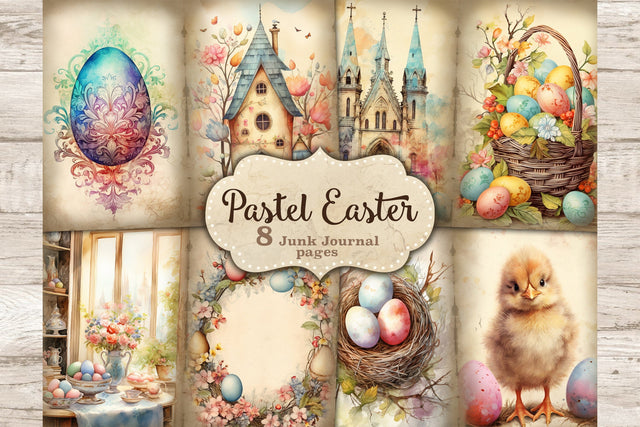 Pastel Easter Junk Journal Pages | Easter Scrapbook Paper SVG GlamArtZhanna 