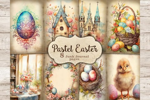 Pastel Easter Junk Journal Pages | Easter Scrapbook Paper SVG GlamArtZhanna 