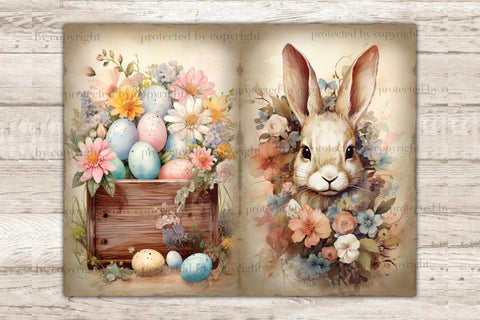 Pastel Easter Junk Journal Pages | Easter Scrapbook Paper SVG GlamArtZhanna 