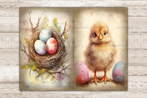 Pastel Easter Junk Journal Pages | Easter Scrapbook Paper SVG GlamArtZhanna 