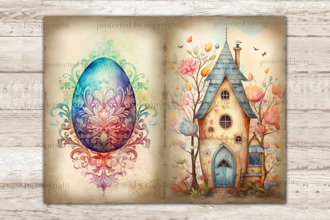 Pastel Easter Junk Journal Pages | Easter Scrapbook Paper SVG GlamArtZhanna 