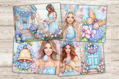 Pastel Easter Junk Journal Pages | Spring Scrapbook Paper SVG GlamArtZhanna 