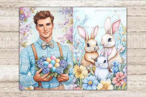 Pastel Easter Junk Journal Pages | Spring Scrapbook Paper SVG GlamArtZhanna 