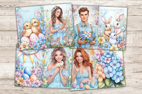 Pastel Easter Junk Journal Pages | Spring Scrapbook Paper SVG GlamArtZhanna 