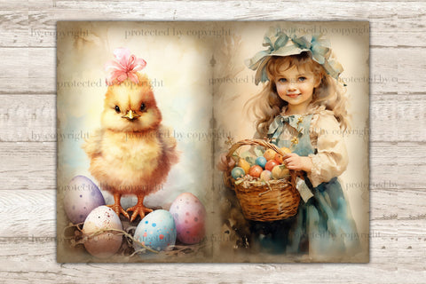 Pastel Easter Junk Journal Paper | Digital Collage Sheet SVG GlamArtZhanna 