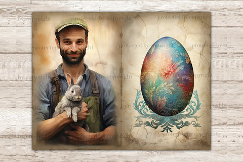 Pastel Easter Junk Journal Paper | Digital Collage Sheet SVG GlamArtZhanna 