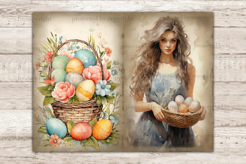 Pastel Easter Junk Journal Paper | Digital Collage Sheet SVG GlamArtZhanna 