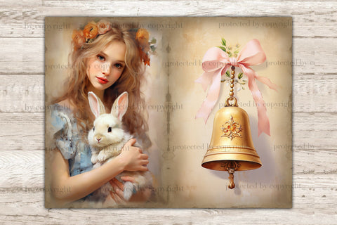 Pastel Easter Junk Journal Paper | Digital Collage Sheet SVG GlamArtZhanna 