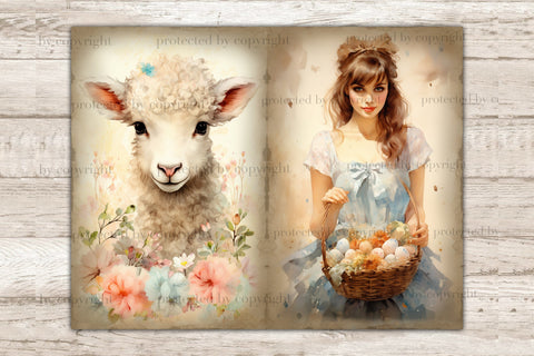 Pastel Easter Junk Journal Paper | Digital Collage Sheet SVG GlamArtZhanna 