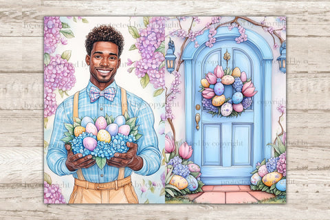 Pastel Easter Junk Journal Paper | Flowers Picture Collage SVG GlamArtZhanna 