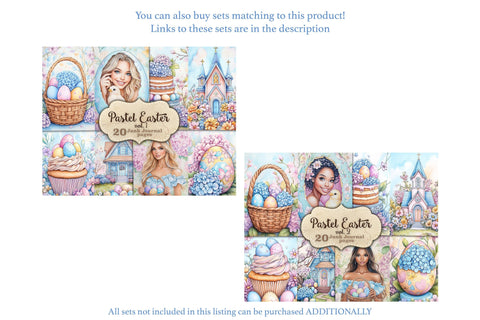 Pastel Easter Junk Journal Paper | Flowers Picture Collage SVG GlamArtZhanna 