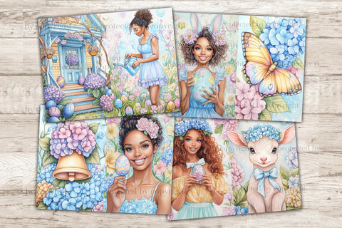 Pastel Easter Junk Journal Paper | Flowers Picture Collage SVG GlamArtZhanna 