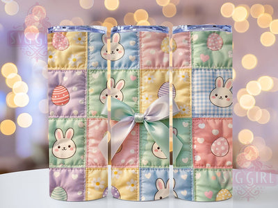 Pastel Easter Quilt Bow 20oz Tumbler, Pastel Easter, Quilt Pattern, Bow Decoration, 20oz Tumbler Wrap, Sublimation Design, Spring Holiday, Digital Download Sublimation SvggirlplusArt 