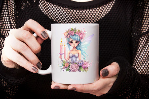 Pastel Fairy with Candle Flowers Bundle Sublimation Designangry 