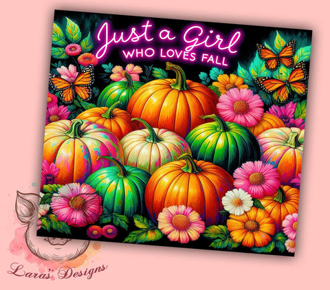 Pastel Fall 20oz Tumbler Png, Straight & Tapered Tumbler Png, Floral Fall Tumbler Png, Digital Download PNG Sublimation Lara' s Designs 