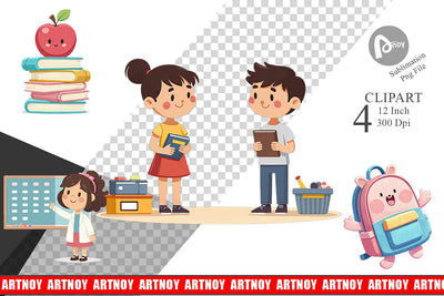 Pastel Felt Class Clipart Sublimation artnoy 