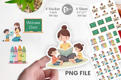 Pastel Felt Class Sticker Sublimation artnoy 