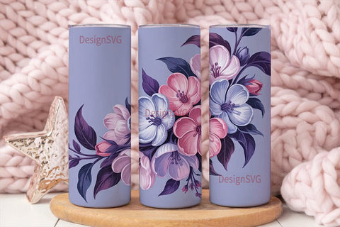 Pastel Floral 20oz Tumbler Wrap Sublimation DesignSVG 
