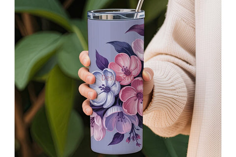Pastel Floral 20oz Tumbler Wrap Sublimation DesignSVG 