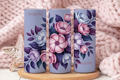 Pastel Floral 20oz Tumbler Wrap Sublimation DesignSVG 