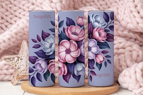 Pastel Floral 20oz Tumbler Wrap Sublimation DesignSVG 