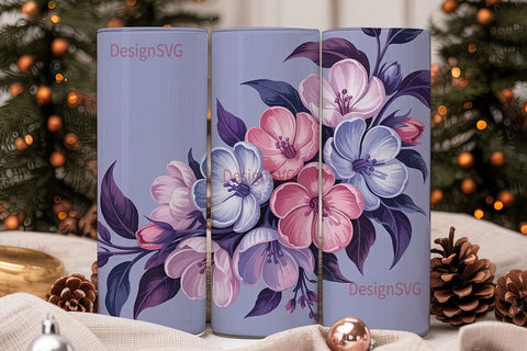 Pastel Floral 20oz Tumbler Wrap Sublimation DesignSVG 