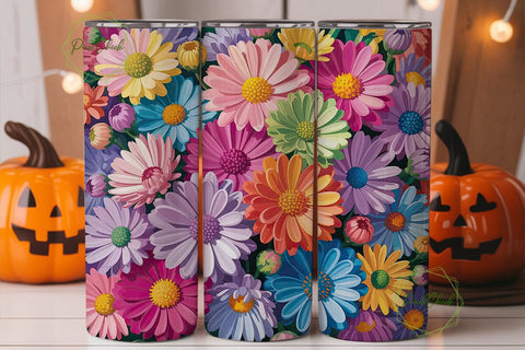 Pastel Floral Bliss 20oz Tumbler Wrap Sublimation PixelChick 