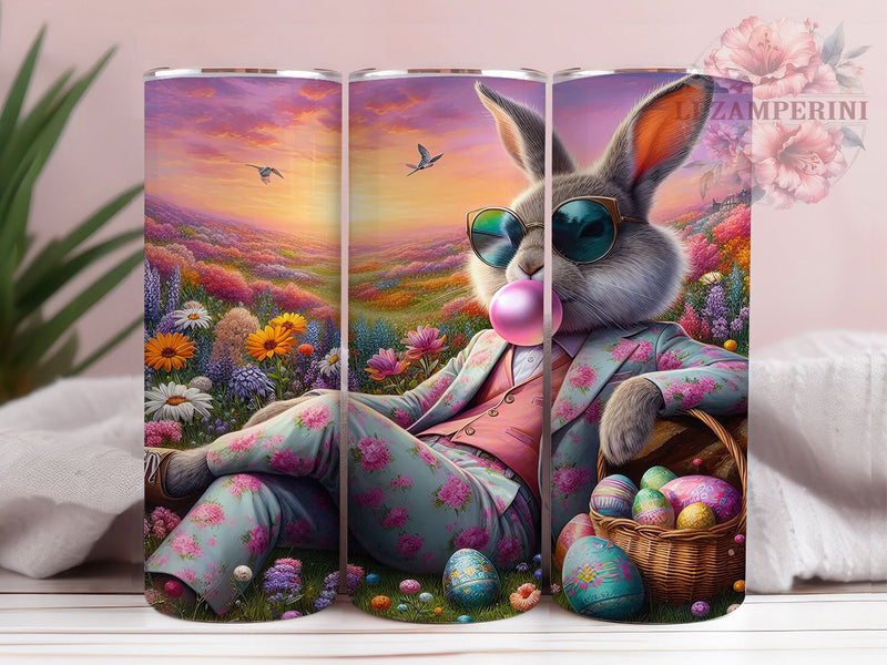 Pastel Floral Easter Bunny Tumbler, Floral Easter Tumbler, Aesthetic Bunny Wrap, Soft Pastel Wrap, Stylish 20oz Wrap, Sublimation Design, Trendy Gift Idea Sublimation Li Zamperini 