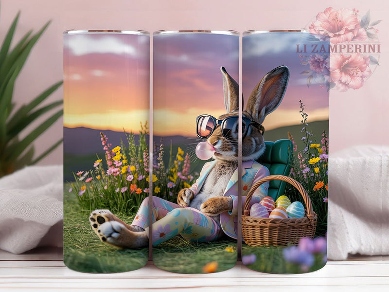 Pastel Floral Easter Bunny Tumbler, Floral Easter Tumbler, Aesthetic Bunny Wrap, Soft Pastel Wrap, Stylish 20oz Wrap, Sublimation Design, Trendy Gift Idea Sublimation Li Zamperini 