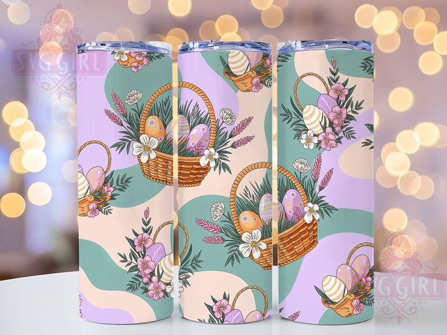 Pastel Floral Easter Egg Tumbler, Floral Spring Tumbler, Easter Egg Wrap, Soft Pastel Wrap, Stylish 20oz Wrap, Sublimation Design, Trendy Gift Idea Sublimation SvggirlplusArt 