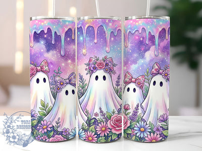 Pastel Floral Ghost 20oz Tumbler, Pastel Ghost, Floral Ghost, Ghost Tumbler, 20oz Tumbler, Pastel Floral, Cute Ghost, Tumbler Wrap Sublimation ToriDesigns 