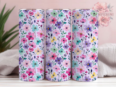 Pastel Floral Pattern 20oz Tumbler, Floral Motif, Pastel Theme, Pattern Art Design, Whimsical Accent, Soft Charm, Sublimation Wrap, 20oz Tumbler Sublimation Li Zamperini 