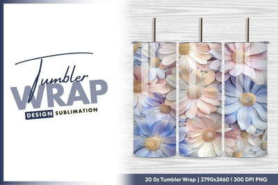 Pastel Flower Background Tumbler Png Design Sublimation Regulrcrative 