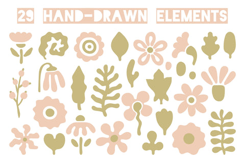 Pastel Flowers & Leaves PNG Clipart Sublimation Rin Green 