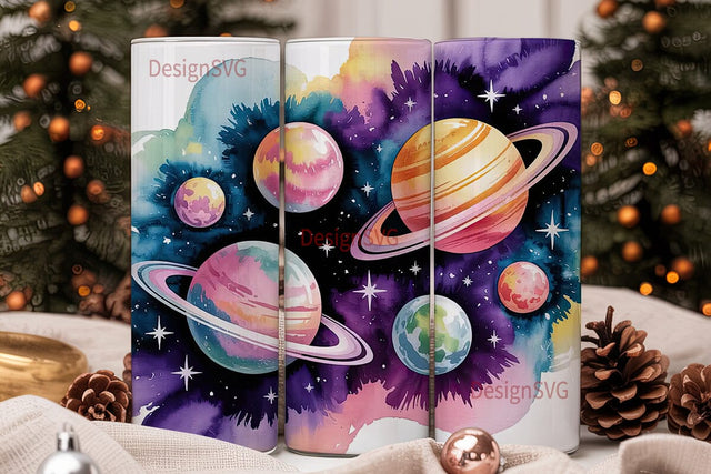 Pastel Galaxy 20oz Tumbler Wrap Sublimation DesignSVG 