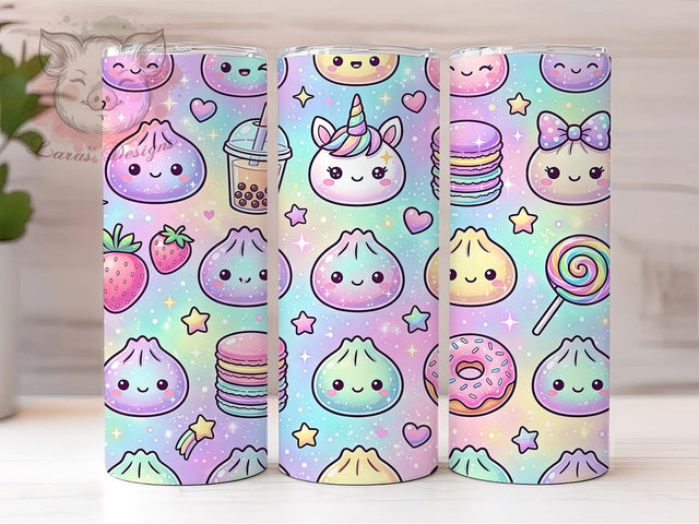 Pastel Galaxy Dumplings 20oz Tumbler, Pastel Galaxy Dumplings, 20oz Tumbler Wrap, Sublimation Design, Cute Dumpling PNG, Pastel Galaxy Tumbler Wrap, Kawaii Food Tumbler Design, Digital Download Sublimation Lara' s Designs 