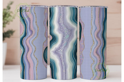 Pastel Geode Agate Tumbler Wrap PNG Sublimation PixelChick 