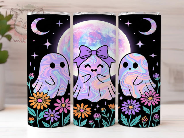 Pastel Ghost Daisy 20oz Tumbler, Pastel Ghost, Ghost Daisy, Daisy Tumbler, 20oz Tumbler, Pastel Tumbler, Halloween Tumbler, Tumbler Wrap Sublimation Lara' s Designs 