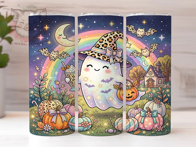 Pastel Ghost Leopard 20oz Tumbler, Pastel Ghost, Ghost Leopard, Pastel Leopard, Leopard Tumbler, 20oz Tumbler, Halloween Tumbler, Tumbler Wrap Sublimation Lara' s Designs 