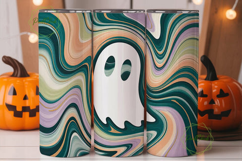 Pastel Ghost Tumbler Wrap 20oz Sublimation PixelChick 