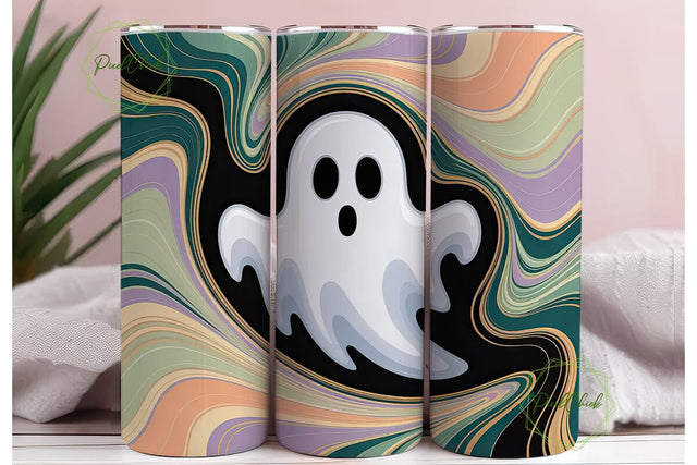 Pastel Ghost Tumbler Wrap 20oz Sublimation PixelChick 