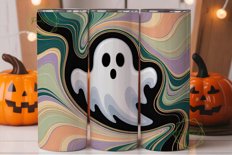 Pastel Ghost Tumbler Wrap 20oz Sublimation PixelChick 